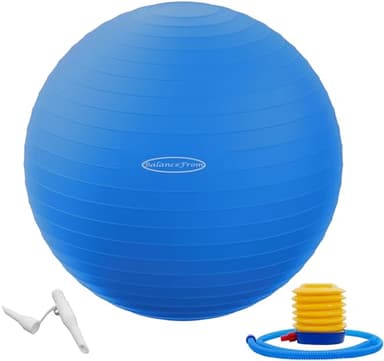 Signature Fitness Anti-Burst and Slip Resistant Exercise Ball Yoga Ball Fitness Ball Birthing Ball with Quick Pump, 2,000-Pound Capacity, Blue, 18-inch, S - Image 1