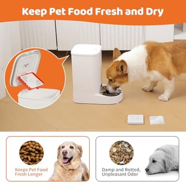 KuangBiao 4-Pack Desiccant Bags for Pet Food Storage & Automatic Feeders | Moisture Absorbers with Holder Case & Sticker | Keep Dry, Fresh - Image 4