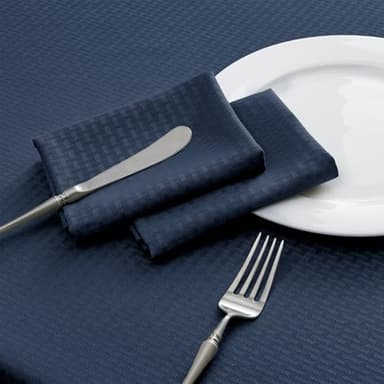 Veblandy Rectangle Tablecloth Weaved Textured Water Resistant Spill Proof Table Cloth, Decorative Fabric Wrinkle Free Table Cover for Events and Dinner, 60 x 84 Inch, Navy Blue - Image 5