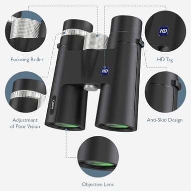 Wipecy 18x50 HD Binoculars for Adults - High Powered, Waterproof, Tripod Compatible - Perfect for Bird Watching, Hunting, Travel - Image 3