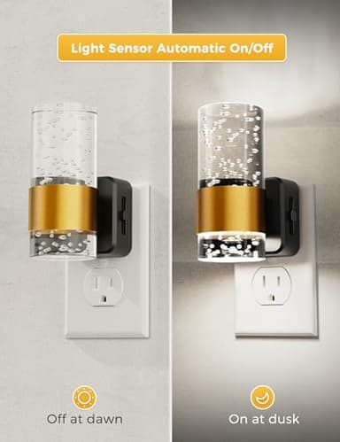 Night Lights Plug into Wall, White Light LED NighLight with Adjustable Brightness, Plug in Night Light with Auto Light Sensor, Wall Sconce-Style Design Night Light for Bathroom,Hallway, 2 Pack - Image 2