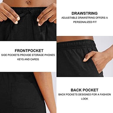 G Gradual Women's Bermuda Shorts Jersey Shorts with Deep Pockets 7" Long Shorts for Women Lounge Walking Athletic (Black, XX-Large) - Image 5