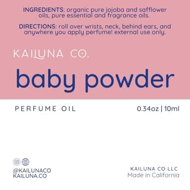 Kailuna Co. Baby Powder Pure Essential and Fragrance Oil Perfume Roll On with Pure Organic Jojoba Oil, Alcohol Free, Handmade in California - Image 8