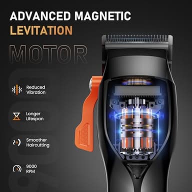 Professional Hair Clippers for Men, Premium Home Haircut Kit Cordless Hair Cutting Clippers and Trimmers Set, 9000RPM Magnetic Motor, DLC Blades, Perfect for Barber Fades & Family Use - Image 2