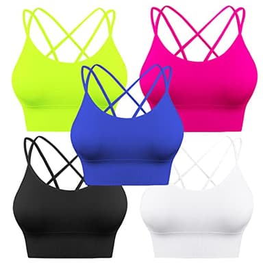 Sykooria Women's Workout Bras Padded Longline Sports Bras for Women Pack - Image 1