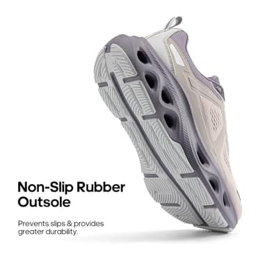 NORTIV 8 Women's Comfortable Walking Shoes Running Tennis MovePropel Athletic Gym Workout Jogging Fashion Sneakers,Size 8,Grey Pink/Purple,SNWS247W - Image 3