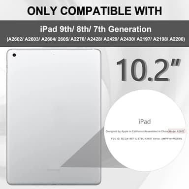 Rantice Case for 9th/8th/7th Generation, Hybrid Shockproof Rugged Drop Protective Case with Kickstand for iPad 10.2 Inch (2021/2020/2019 Release), Black - Image 8