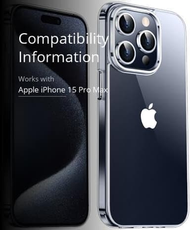 Temdan Designed for iPhone 15 Pro Max Case Clear, [Crystal Clear][Anti-Yellowing][Military-Grade Drop Protection] Slim Shockproof Protective Cover Phone Case for iPhone 15 Pro Max 6.7" - Image 3