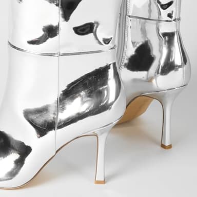 The Drop Women's Gemini Tall Heeled Boot, Silver Mirror, 9 - Image 7