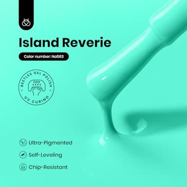 Beetles Green Teal Gel Nail Polish - Hema-Free Turquoise Mint Green Soak Off Gel Polish Island Reverie for DIY Manicure Salon 0.5Oz - Image 3