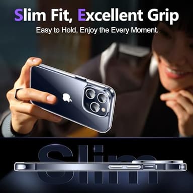 Temdan Designed for iPhone 15 Pro Max Case Clear, [Crystal Clear][Anti-Yellowing][Military-Grade Drop Protection] Slim Shockproof Protective Cover Phone Case for iPhone 15 Pro Max 6.7" - Image 6