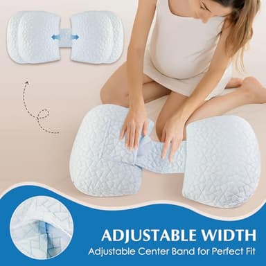 Safotad Pregnancy Pillows for Sleeping, Portable Maternity Pillow with Cooling Removable Cover, Adjustable Travel Wedge Pillow for Side Sleeper, Back, Belly & Hip Support, Multi-Use for Pregnant Women - Image 3