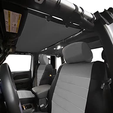 Shadeidea JT Sun Shade Top Sunshade Compatible with Jeep Gladiator Top Shade Mesh Screen Roof Cover (2018-2023)- Wind Noise UV Blocker with GrabBag Pouch -10 Year Warranty- Black -Front+Rear (2 Pcs) - Image 7