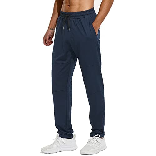 HODOSPORTS 32"/34"/36"/38"/40" Inseam Tall Mens Sweatpants Zipper Pocket Extra Tall Joggers Workout Pants Navy-32-XL - Image 1
