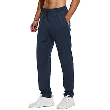 HODOSPORTS 32"/34"/36"/38"/40" Inseam Tall Mens Sweatpants Zipper Pocket Extra Tall Joggers Workout Pants Navy-32-XL - Image 1