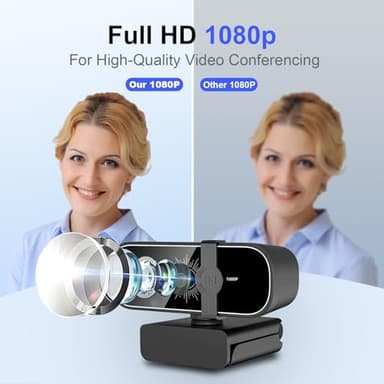 ISKOVI C28 1080P Webcam with Privacy Cover and Tripod Stand, PC Camera with Noise-Cancelling Mic, Auto Light Correction, Plug and Play, Web Camera for Streaming, Zoom/Facetime - Image 3