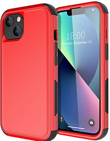 Diverbox for iPhone 13 Case [Shockproof] [Dropproof] [Dust-Proof],Heavy Duty Protection Phone Case Cover for Apple iPhone 13 (Red) - Image 1