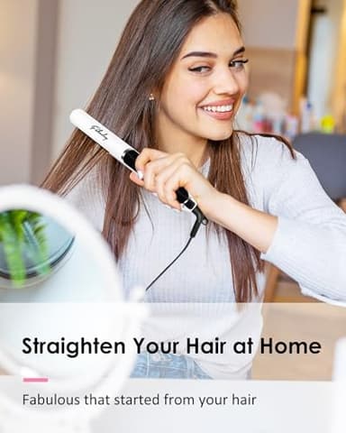 Fabuday Hair Straightener Flat Iron for Women - Fast Heat Up, Dual Voltage, LED Display, 12 Adjustabel Temp, Auto Shut Off Straightening Iron, Flat Irons for All Type Hair, 1'' Ceramic Plates - Image 2