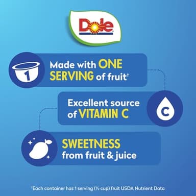 Dole Fruit Bowls Diced Mango in 100% Juice Snacks, 4oz 36 Total Cups, Gluten & Dairy Free, Bulk Lunch Snacks for Kids & Adults - Image 3