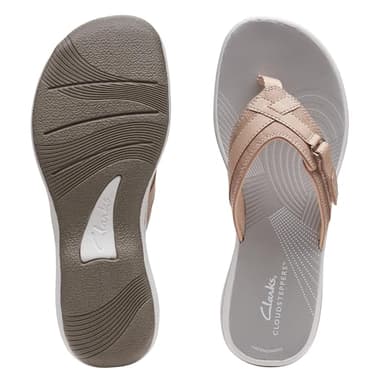 Clarks Women's Breeze Sea Flip-Flop, Taupe, 8 - Image 8