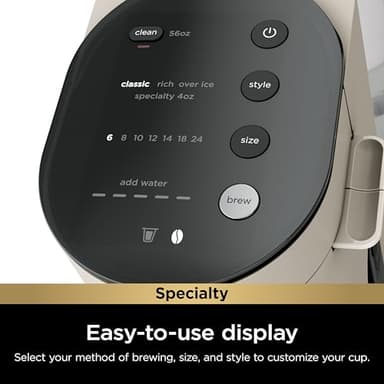Ninja Pod & Grounds Specialty Single-Serve Coffee Maker, K-Cup Pod Compatible, Brews Grounds, Compact Design, Built-In Milk Frother, 56-oz. Reservoir, 6-oz. Cup to 24-oz. Mug Sizes, Stone, PB051ST - Image 8
