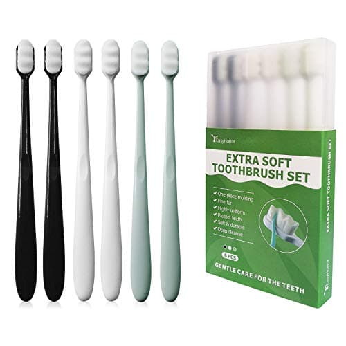 EasyHonor Extra Toothbrush for Sensitive Gums, Micro Fur Manual Toothbrush with 20000 Soft Floss Bristle for Pregnant Women, Elderly, Braces and Gum Recessions, Protect Fragile Gums (6 Pack) - Image 1
