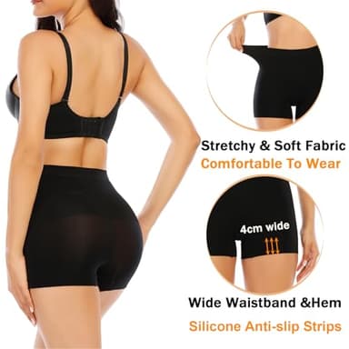 Womens Seamless Shaping Boyshorts Panties Tummy Control Underwear Slimming Shapewear Slip Shorts(#A2 Black(light Tummy Control),Small) - Image 3