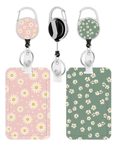 2 Pack Badge Holder and Heavy Duty Retractable Reel, ID Badge Holders with Retractable Clip for Nurse Teacher Student Office Women Men - Image 2