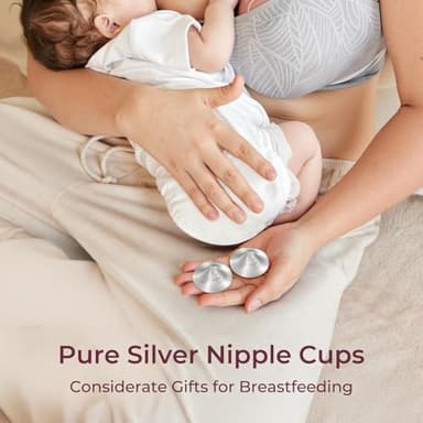 Momcozy 999 Silver Nursing Cups Original Perforated Breathable Design, 999 Silver Nipple Cover for Breastfeeding Essential,Nipple Shield for Nursing Newborn, Metal Nipple Shields, Regular Size - Image 6