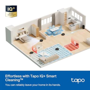 Tapo Ultra-Slim LiDAR Smart Navigation Robot Vacuum and Mop with Self-Emptying Dock, 5300Pa Max, 97%+ Dust Pickup Rate, Self-Charging, Compatible with Alexa & Google Home, RV20 Max Plus - Image 9