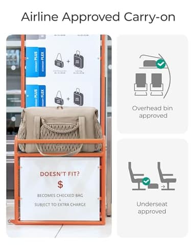 BAGSMART Quilted Duffle Bag for Women, Weekender Overnight Gym Travel Carry-On Bag, Camel - Image 4