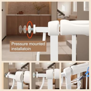 Extra Wide Baby Gate with Door Pressure Mounted 66.92-71.65 Inch,Child Baby Gates for Doorways No Drilling,Walk Through Dog Gate Indoor for The House Kitchen Stairs,White - Image 4