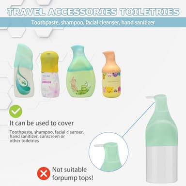 TRANOMOS 10 Pack Silicone Bottle Covers Travel Essentials for Women Men, Beach Vacation Essentials, Travel Size Toiletries Accessories, Cruise Ship Essentials 2025, Must Haves, Leak Proofing - Image 3