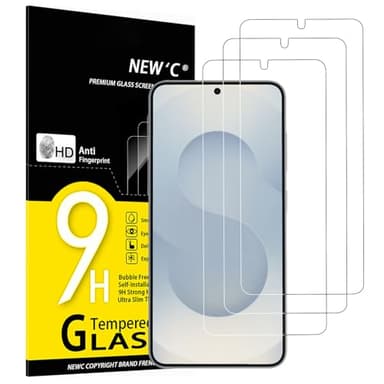 NEW'C 3 Pack Designed for Samsung Galaxy S25 Screen Protector Tempered Glass, Bubble Free, Ultra Resistant - Image 1
