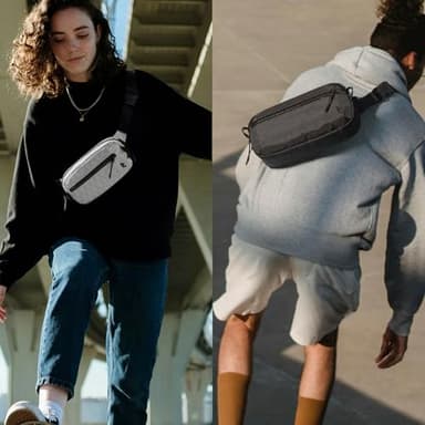 tomtoc 3.5L X-Pac Sling Bag with RFID Blocking, Crossbody Bag Minimalist Chest Shoulder Pack for Men/Women, Water-resistant Lightweight Casual Funny Pack for Travel/Daily Commute - Image 7