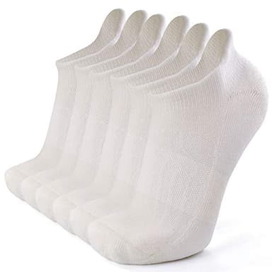 Busy Socks Winter Real Wool Socks Women, Ladies Autumn Fashion Ankle Merino Wool Sport Socks for Cycling Running Tennis Golf, White, Medium, 6 Pairs - Image 1