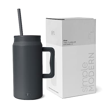 Simple Modern 50 oz Mug Tumbler with Handle and Straw Lid | Reusable Insulated Stainless Steel Large Travel Jug Water Bottle | Gifts for Women Men Him Her | Trek Collection | 50oz | Graphite - Image 1