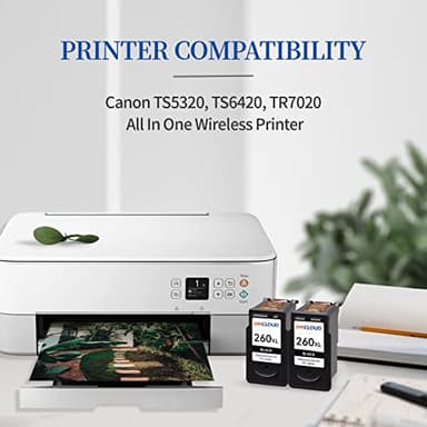 INKCLOUD Compatible Black Ink Cartridges Replacement for Canon 260XL PG-260 XL for PIXMA TS5320 TS6420 TR7020 TR7020a TS6420a All in One Wireless Printer (Black, 2-Pack) - Image 3