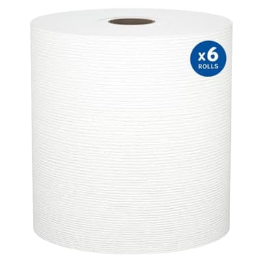 Kleenex Professional Universal Hard Roll Paper Towels, Bulk (50606), Hardwound 1.75' Core, Premium Absorbency Pockets, White (6 Rolls at 600' Each, 3,600'/Case) - Image 1