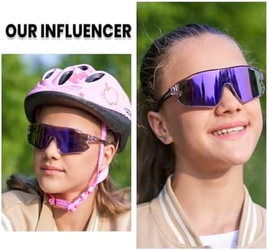 DUCO Kids Sunglasses Youth Baseball Sun Glasses Lightweight TR90 Frame UV400 Sports Cycling Shades for Boys Girls DK268 - Image 4