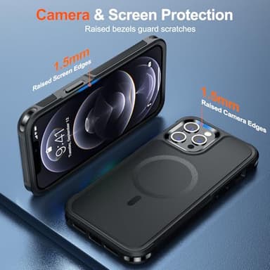 SUPFINE Magnetic for iPhone 12 Pro Max Case, [Compatible with MagSafe][10 FT Military Grade Drop Protection] [Dual Layer Structure Protection] Heavy Duty Full-Body Shockproof Phone Case, Black - Image 6