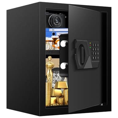 3.0 Cuft Fireproof Safe for Home Use, Digital Home Safes Fireproof Waterproof with Programmable Keypad, Backup Keys and Alarm System, Anti-Theft Home Security Safe Box for Document Money Medicines - Image 1