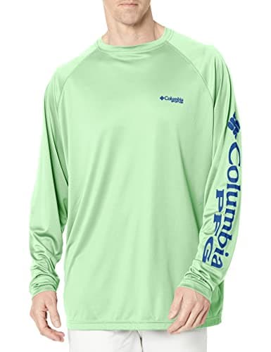 Columbia Men's Terminal Tackle Long Sleeve Fishing Shirt, Key West/Vivid Blue Logo, Medium - Image 1