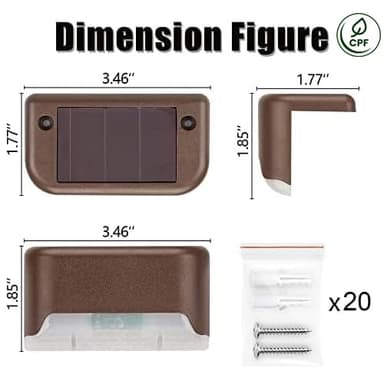 SOLPEX 20 Pack Solar Deck Lights Outdoor, Waterproof Led Lights for Outdoor Stairs, Step, Fence, Yard, Patio, and Pathway(Warm White) - Image 9