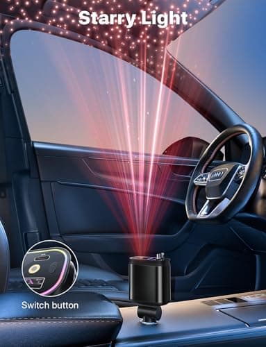 Starlight Retractable Car Charger with Retractable Cables, Starlight in Car Roof 4 in 1 Super Fast USB C Car Phone Charger, 2 USB Ports Starry Sky Adapter, Compatible with iPhone 17 16 15 14, Galaxy - Image 2