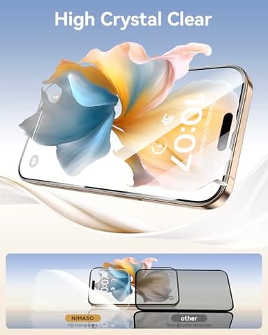 NIMASO for iPhone 16 Pro Screen Protector, 3 Pack Tempered Glass Screen Protector for iPhone 16 Pro, Automatic Dust Removal, Instant Installation,HD Clear, 9H Hardness Shockproof (6.3 inches) - Image 3