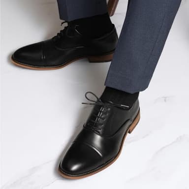 Bruno Marc Men's Lace Up Soft Cap-Toe Formal Dress Shoes,Size 10,Black,Louis_2 - Image 7