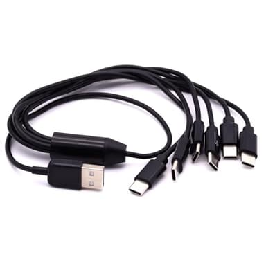 LOKEKE USB A 2.0 to C Splitter Charging Cable, 6-in-1 USB Type C Charger Power Sync Date Cable Cord for Smartphone Pad(0.5M/1.6FT) - Image 3