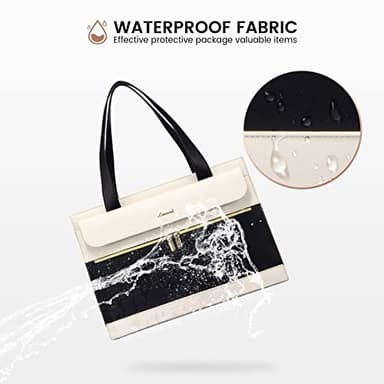 LOVEVOOK Laptop Tote for Women - 15.6 Inch Professional Leather Computer Briefcase - Waterproof Shoulder Bag - Large Capacity Business & Office Bag - Image 5