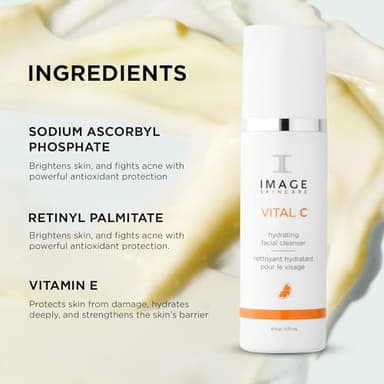 IMAGE Skincare, VITAL C Hydrating Facial Cleanser, Gentle Face Wash with Vitamin C, E and A, 6 fl oz - Image 5